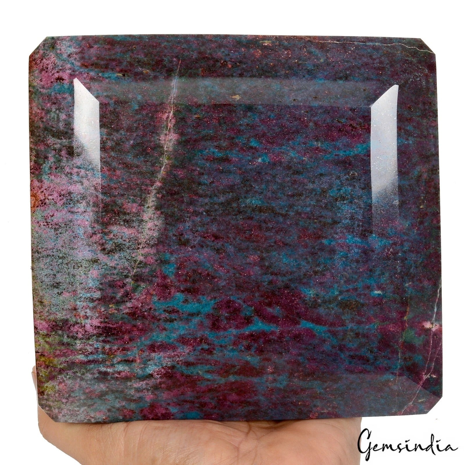 Large Natural Ruby Kyanite 4.9 kilo Octagon Cut Earth Mined Huge Loose Gemstone