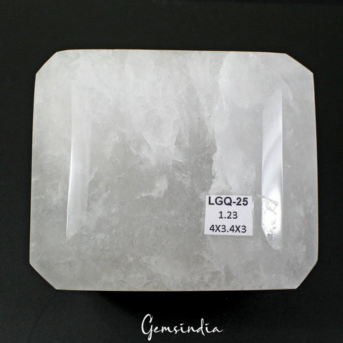 1.23 Kg 100%Natural HUGE White Quartz Octagon Cut Gemstone Brazil Perfect Shape