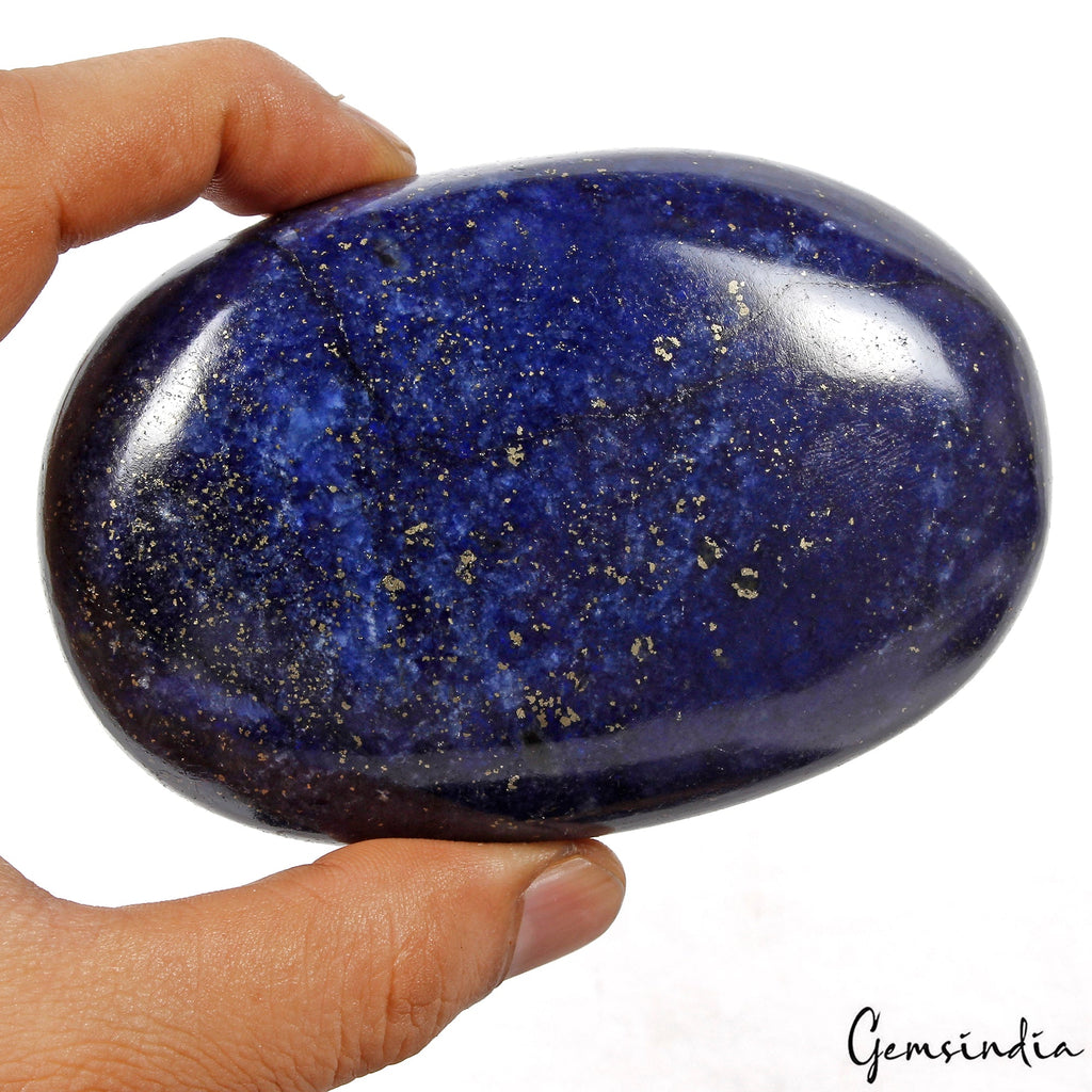 1760Ct Natural Blue Gold Pyrite Lapis Lazuli Oval Cab Huge Loose Earth mined Gem