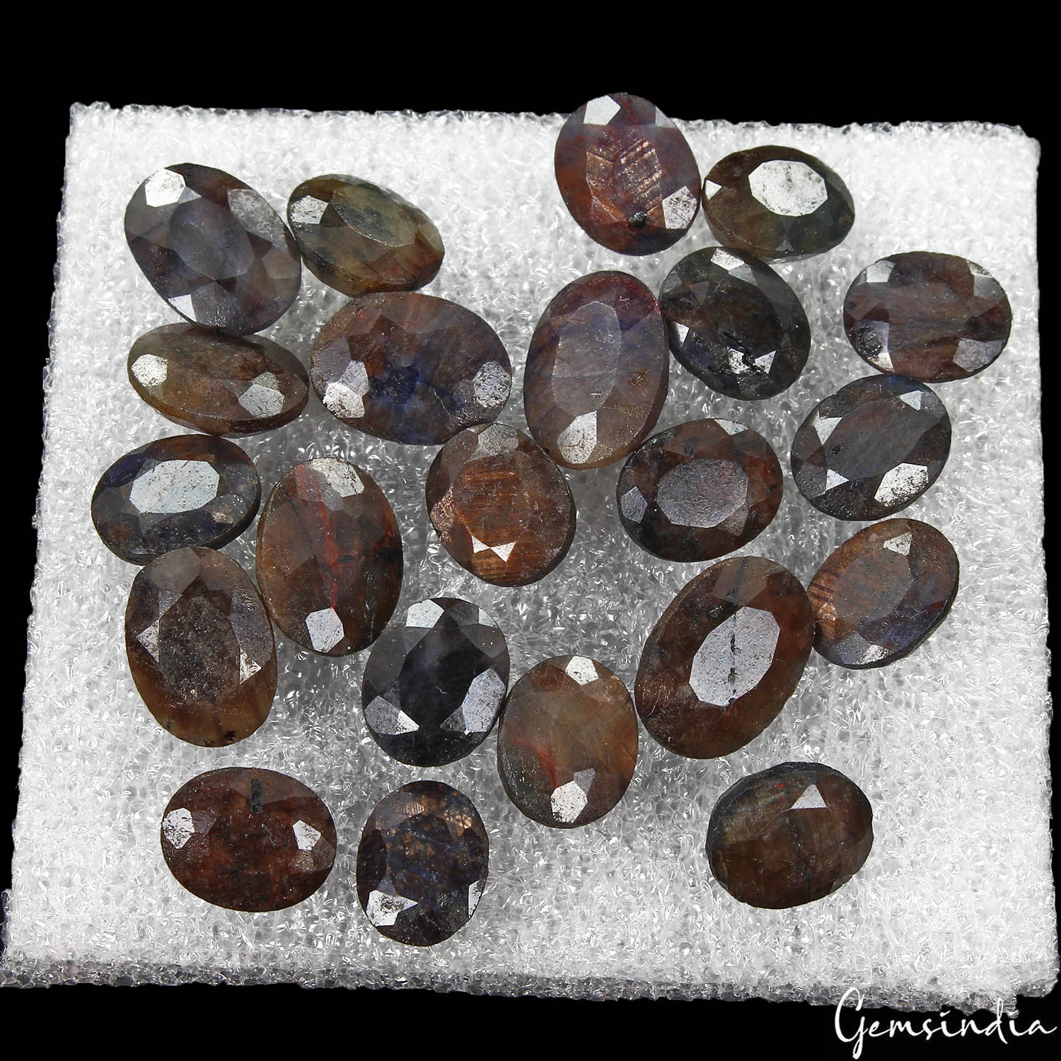 Certified 141.30 Cts/22 Pcs Natural Untreated Brown Blue Sapphire Oval Gems Lot