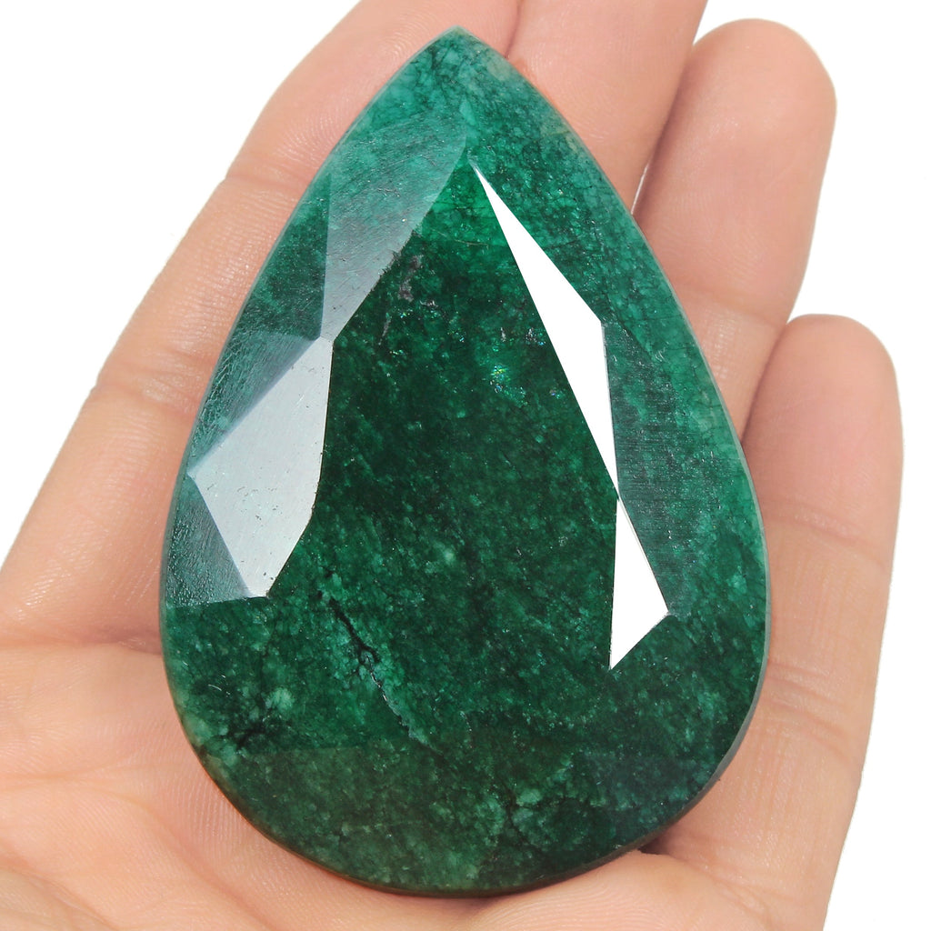 570 Ct Natural Finest Green Zambian Emerald Pear Faceted Earth Mined Loose Gems