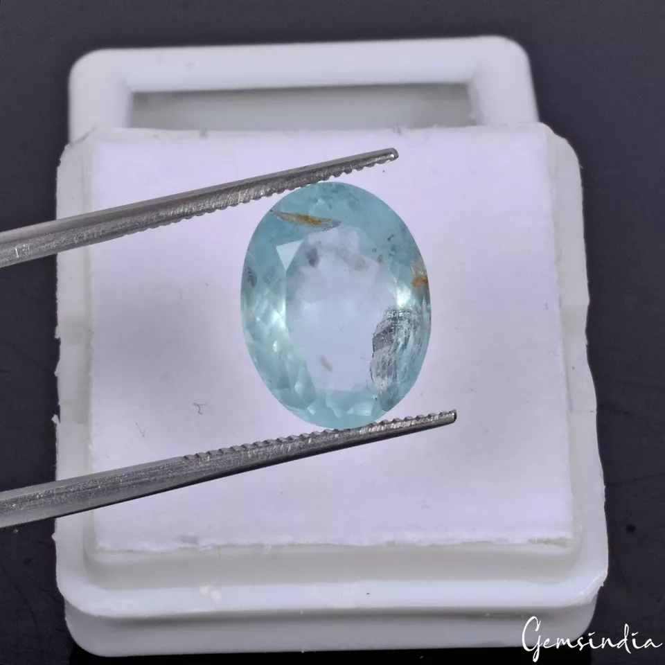 Aquamarine Loose Gemstone, Untreated, Blue — 12x9x7mm, 4.80 Ct