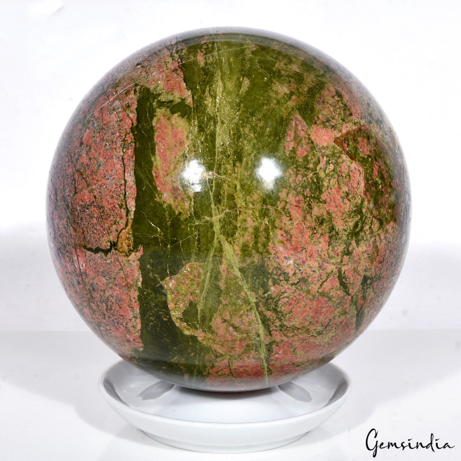 7.9 Kilo Unakite Ball Sphere Healing Crystal Natural Gemstone Mineral Polished