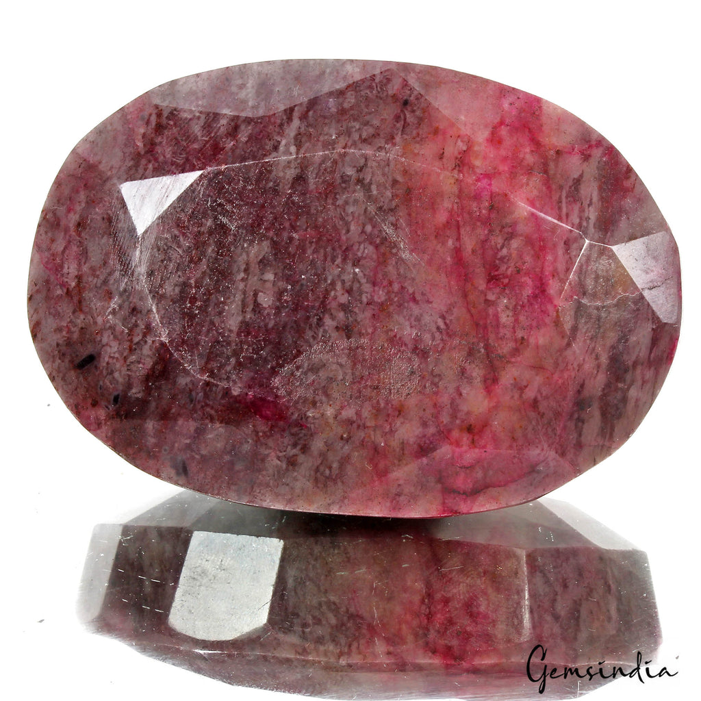 970 Ct Natural Red USA Beryl Bixbite Oval Faceted Cut Loose Earth Mined Huge Gem