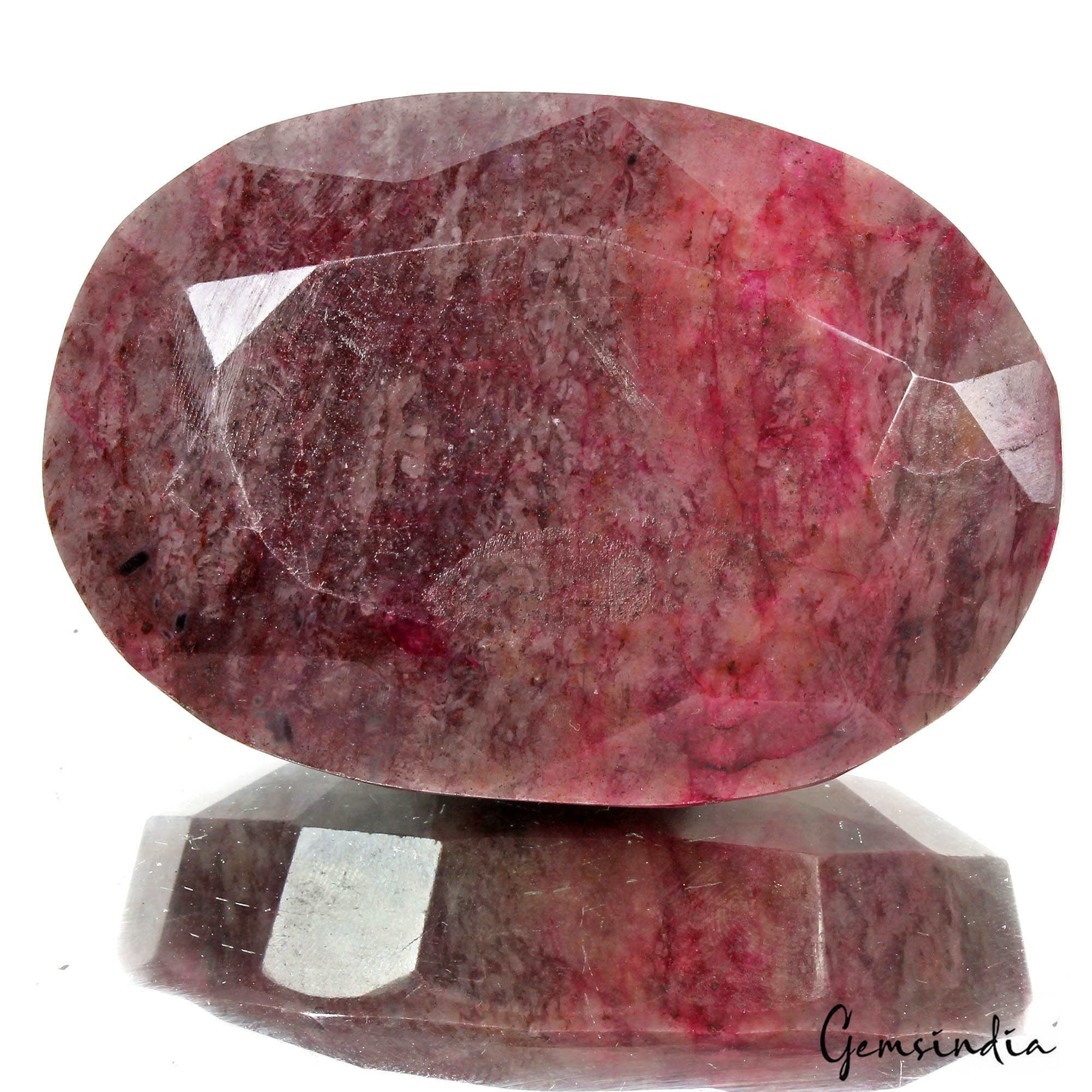 970 Ct Natural Red USA Beryl Bixbite Oval Faceted Cut Loose Earth Mined Huge Gem
