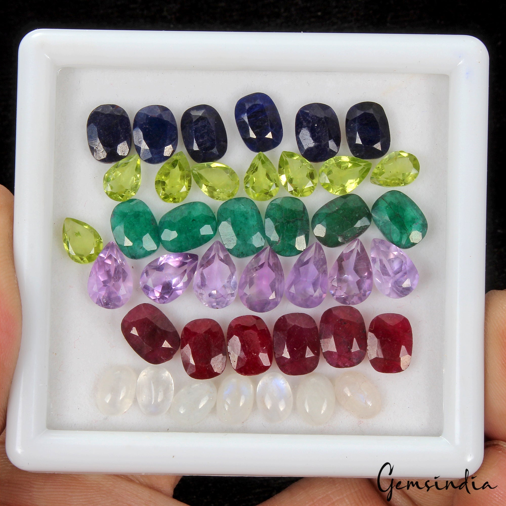 40Pcs Estate Genuine Semi Precious Loose Mix Cut Multi Gemstone Lot Collection