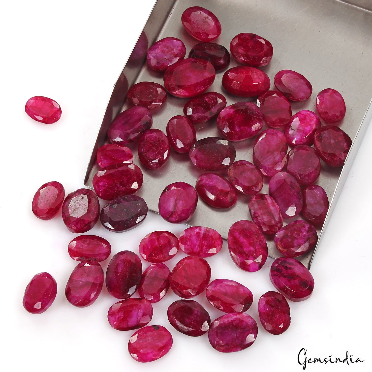 500 Ct Natural Red Pink Beryl Oval Cut Faceted Loose Wholesale Gemstone Lot 50Pc