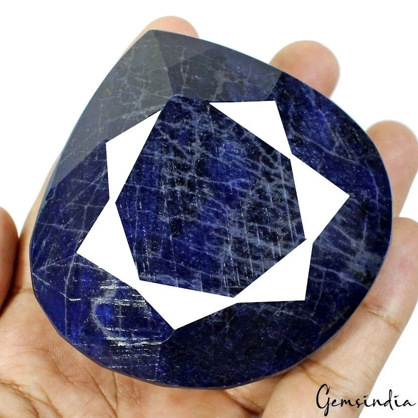 Huge 2500 Cts Natural African Blue Sapphire Pear Faceted Loose Museum Size Gem