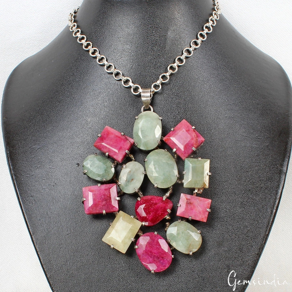 Green Beryl Jewelry, Silver — 109x75x11mm, 500 Ct (100 g)