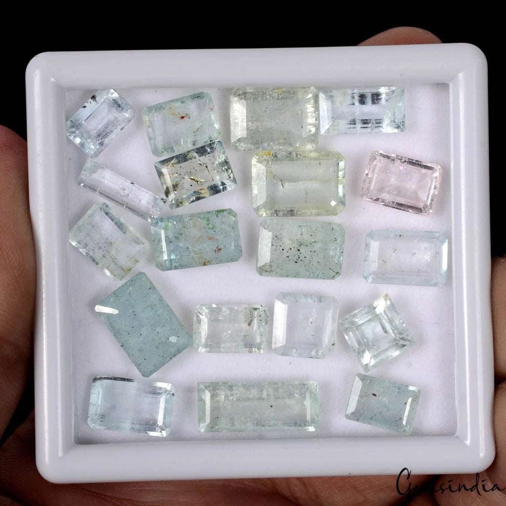 Aquamarine Lot, Loose Gemstone, Untreated, Blue — 19 Pieces, 8mm, 58.40 Ct, Brazil