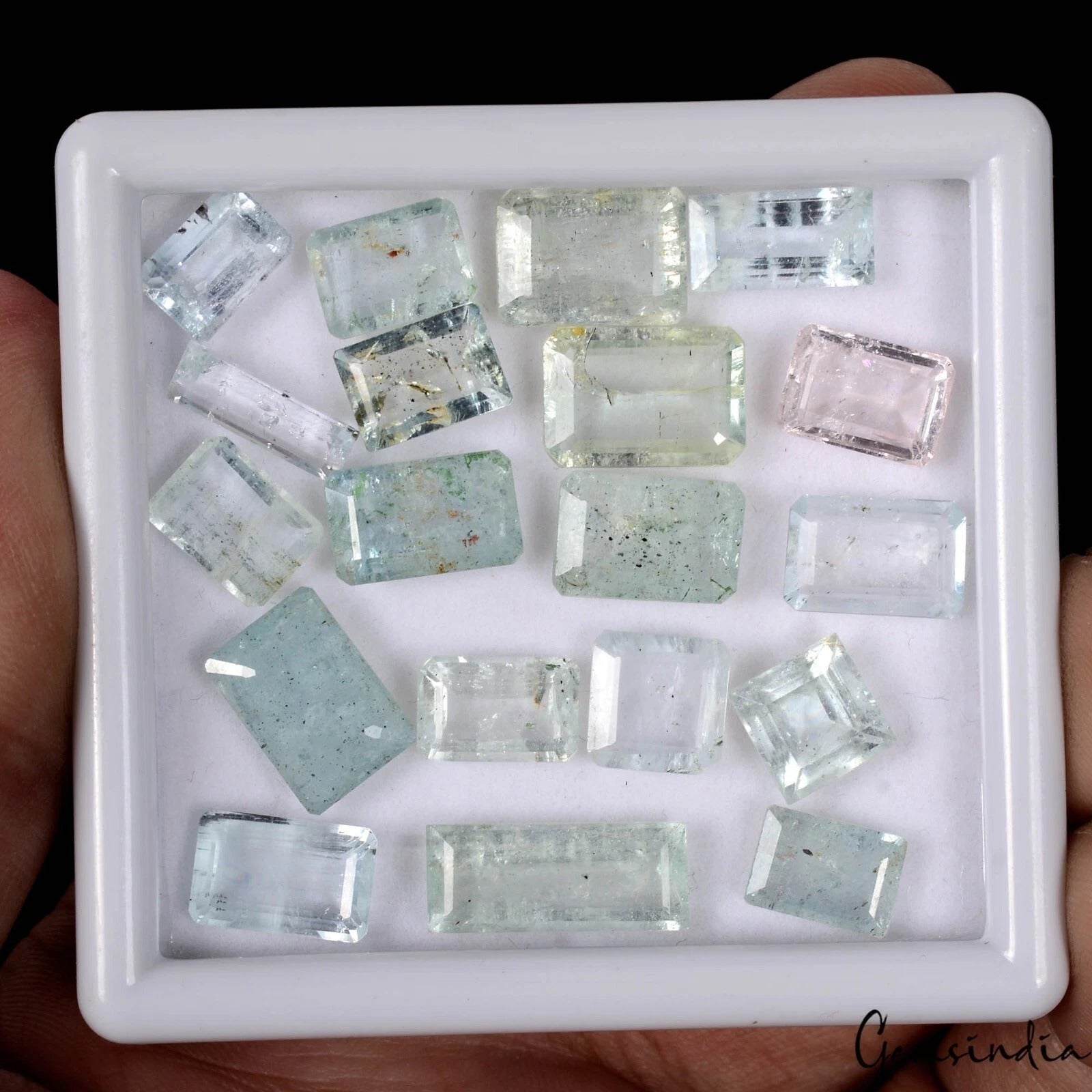 Aquamarine Lot, Loose Gemstone, Untreated, Blue — 19 Pieces, 8mm, 58.40 Ct, Brazil