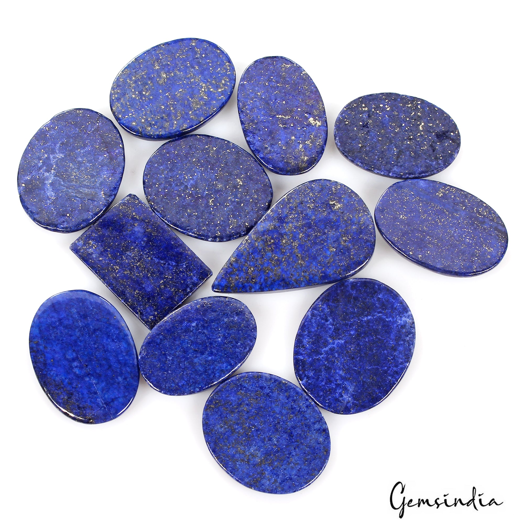 Lapis Lazuli Lot, Loose Gemstone, Blue — 12 Pieces, 32mm to 46mm, 740 Ct, Afghanistan