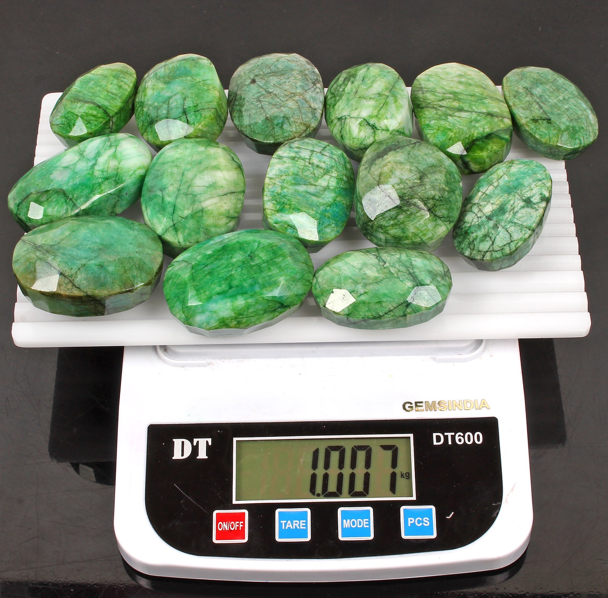 5000 Ct/14Pcs Natural Brazilian Green Emerald Oval Cut Loose Gems Wholesale Lot