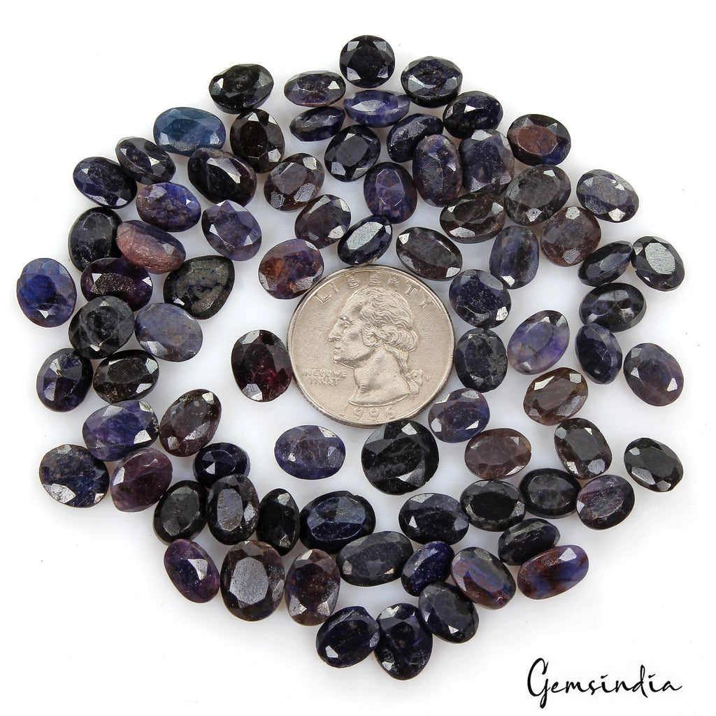 260.00 Ct Natural Blue Sapphire Oval Faceted Wholesale Loose Gemstone Lot 78 Pcs