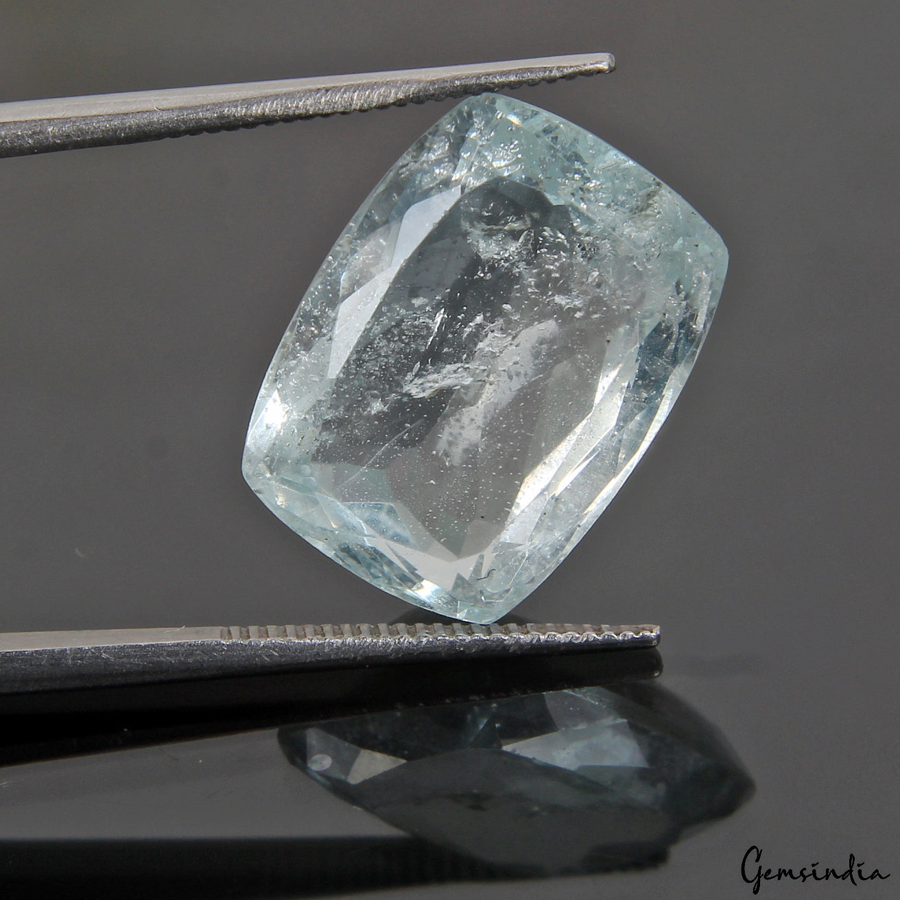 14 Ct Natural Untreated Breath Taking Blue Aquamarine Cushion Cut Loose Gemstone