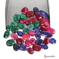 Red Beryl Lot, Loose Gemstone, Color Enhanced, Green — 43 Pieces, 12mm to 27mm, 390 Ct