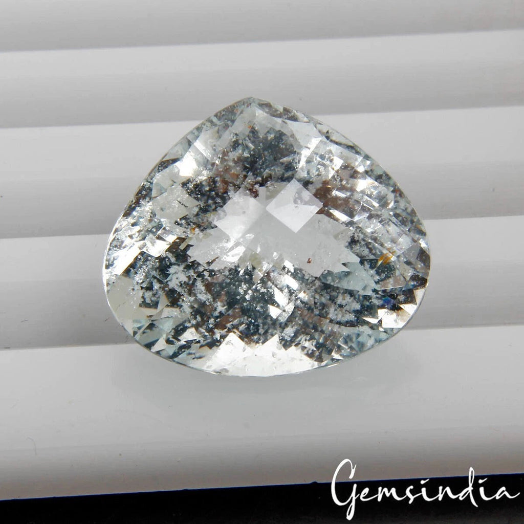 18.80 Cts Natural Untreated Brazilian Aquamarine Pear Checker Cut Gem For Ring
