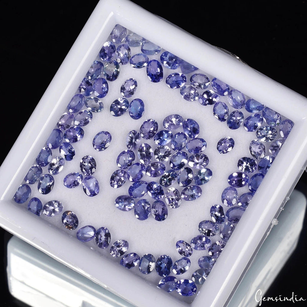 Tanzanite Lot, Loose Gemstone, Untreated, Violet — 100 Pieces, 4x3mm, 16.30 Ct, Tanzania