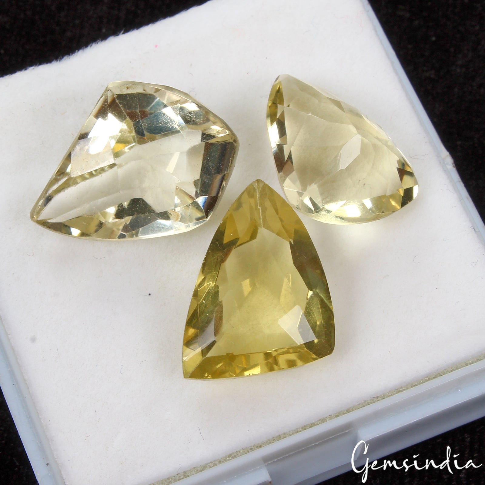 43.70 Cts/3 Pcs Natural Untreated Brazilian Yellow Citrine Fancy Cut Loose Gems
