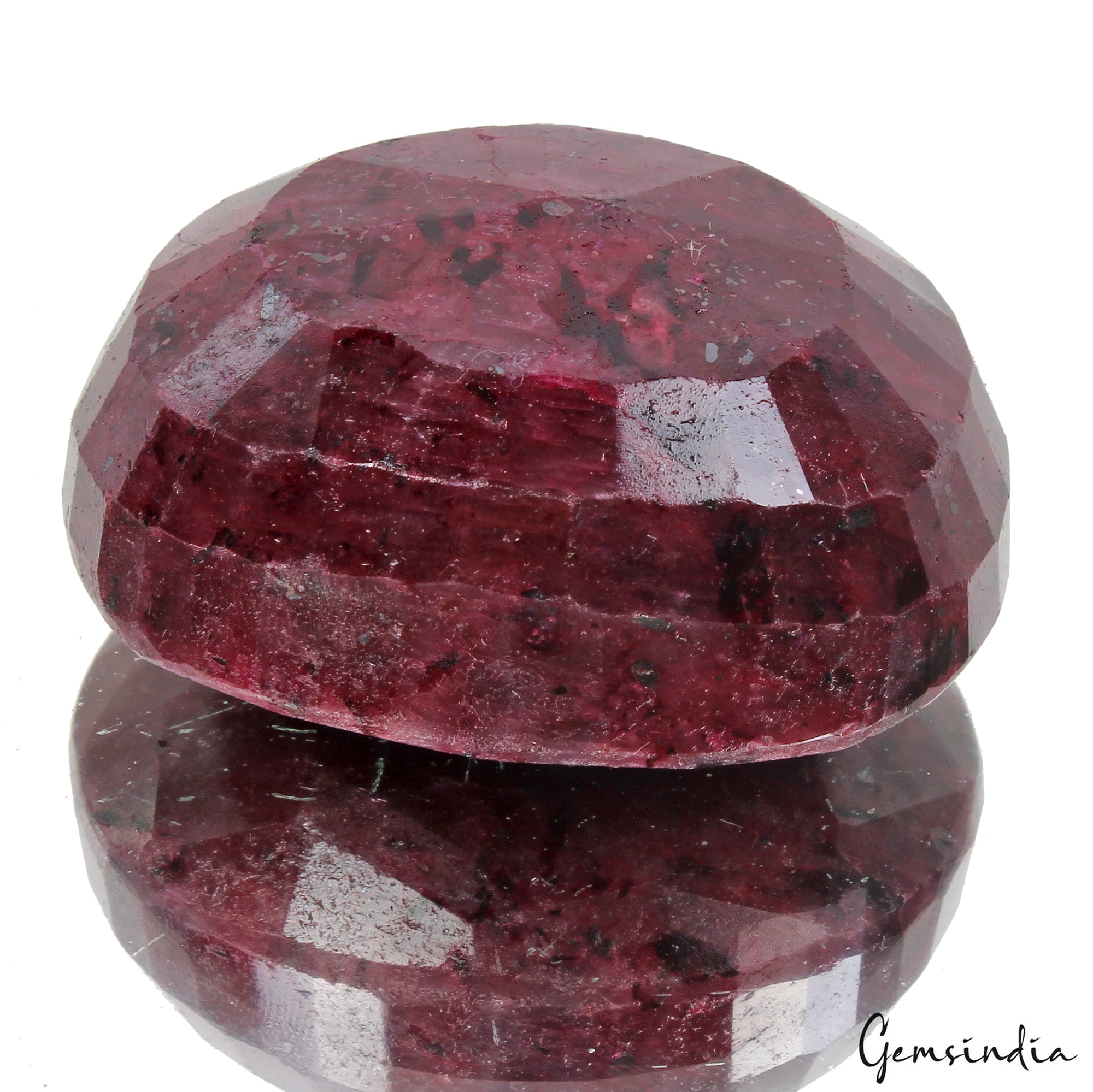 Ruby Loose Gemstone, Oval Cut, Color Enhanced — 50x39x26 mm, 570 Ct, Madagascar