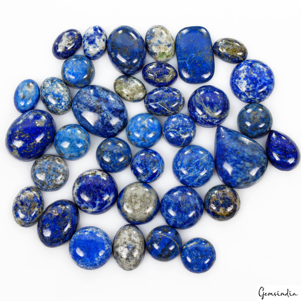 520 Ct Natural Blue Lapis Lazuli Mix Cabochon Loose Gemstone Wholesale Lot 36 Pc