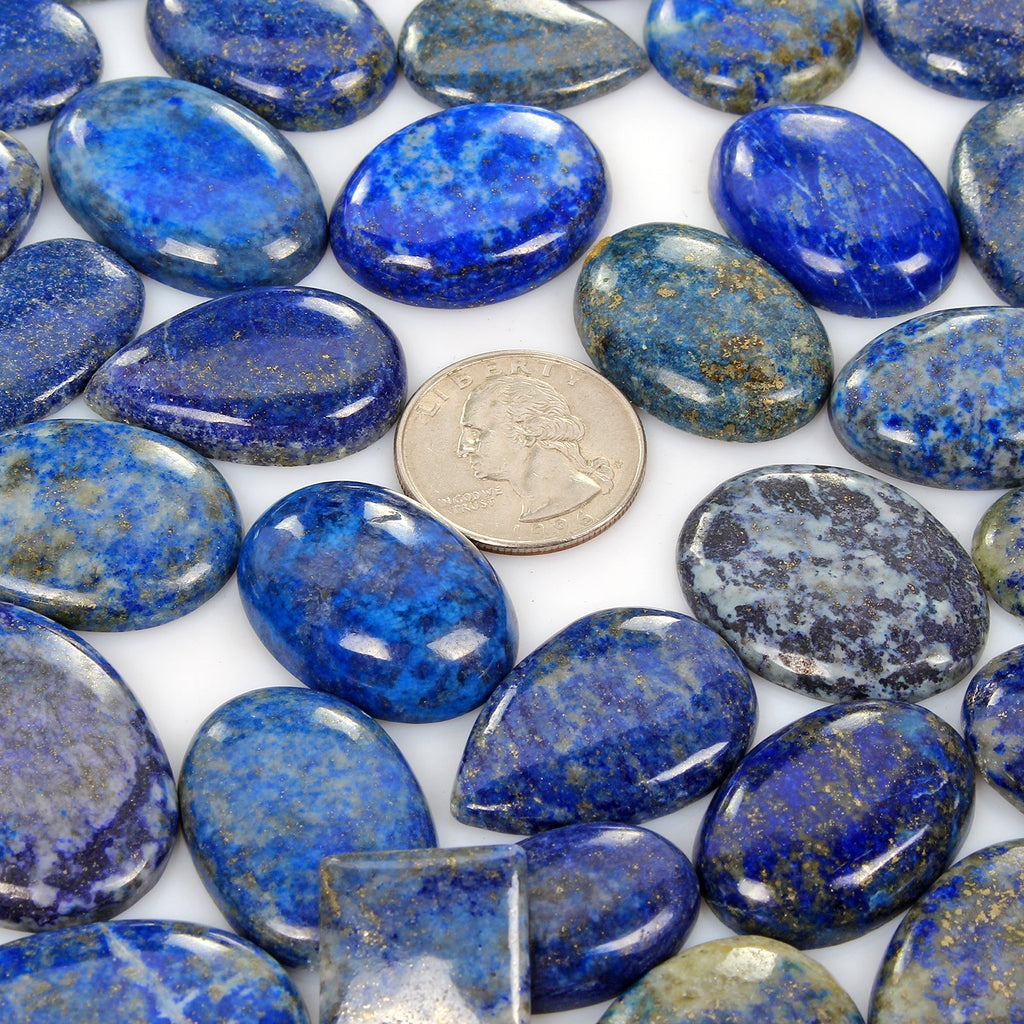 3500 Ct Natural Blue Lapis Lazuli Mix Cabochon Wholesale Gemstones Lot~ 97 Pcs
