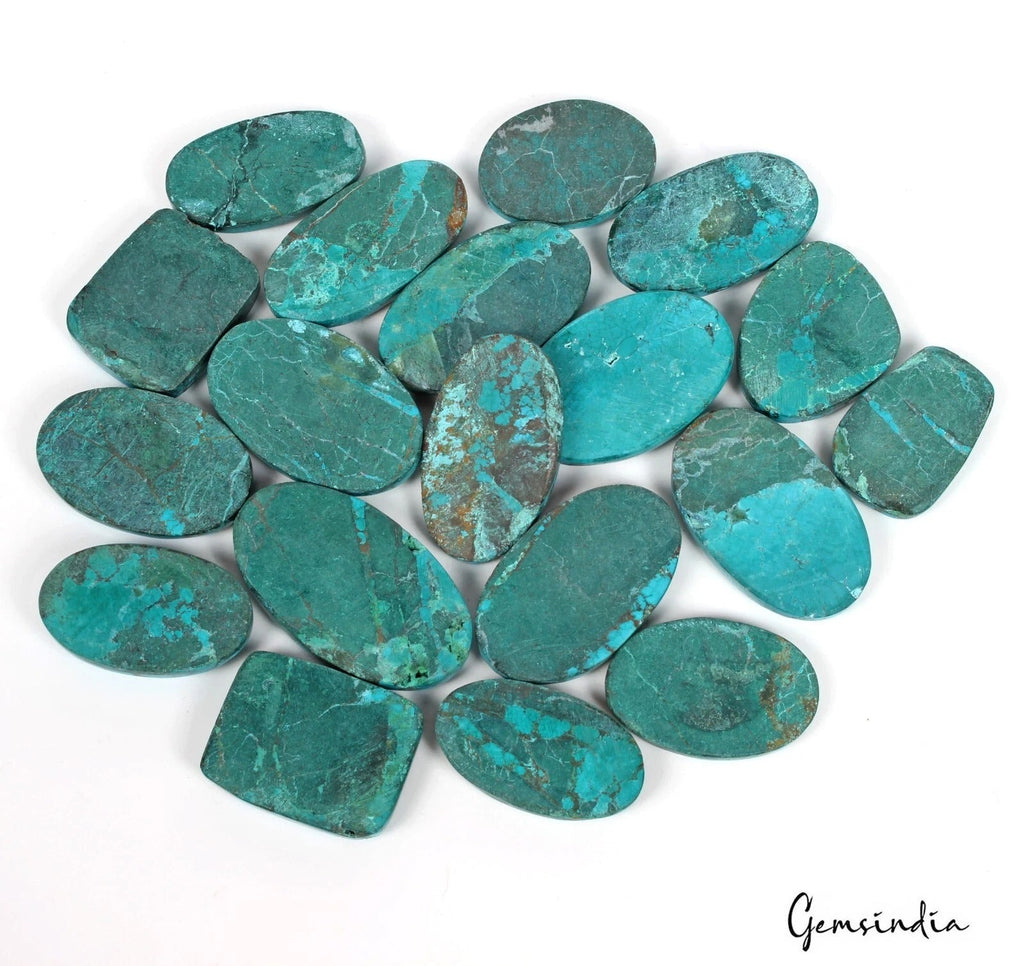 1500 Cts/19 Pcs Natural Blue USA Arizona Spiderweb Turquoise Mix Cab Loose Gems