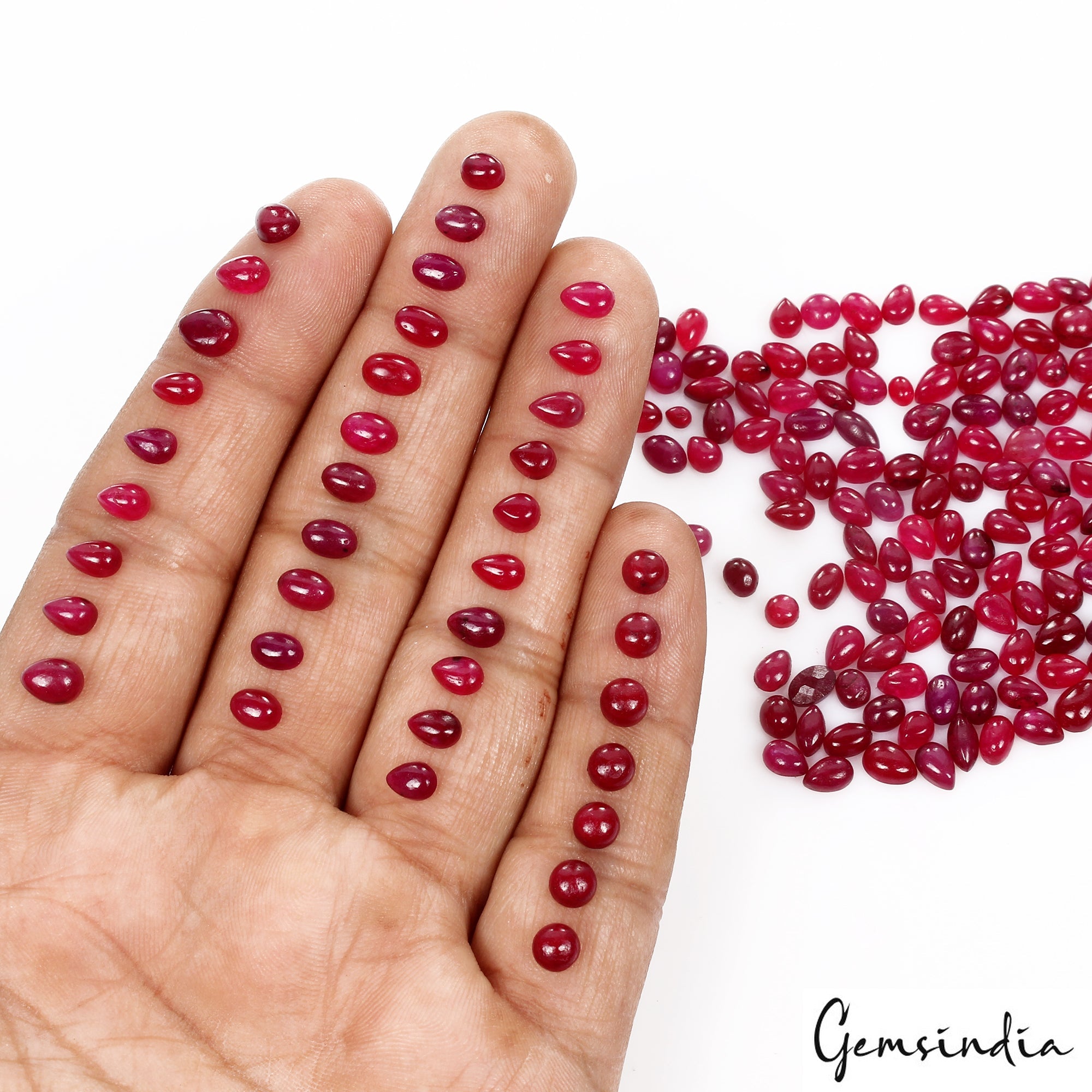 183 Pcs Natural Red Ruby Mix Cabochon 3mm-6mm Loose jewelry Gemstones ~133.70 Ct