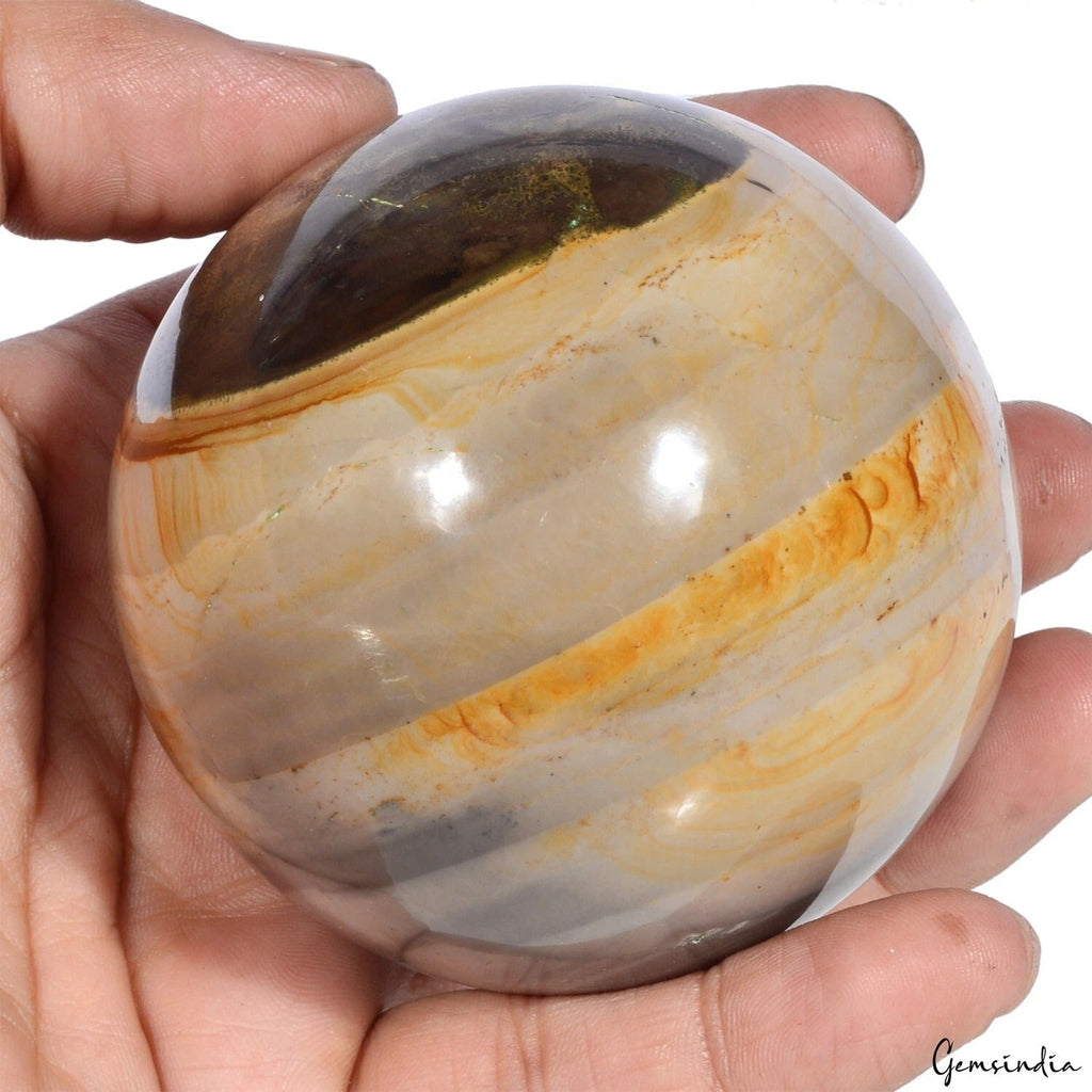 2570 Cts Natural Forest Agate Reiki Crystal Healing Mineral Gemstone Sphere~71mm