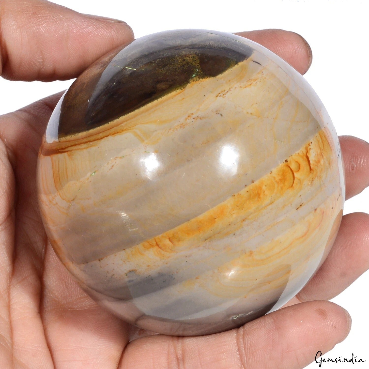 2570 Cts Natural Forest Agate Reiki Crystal Healing Mineral Gemstone Sphere~71mm