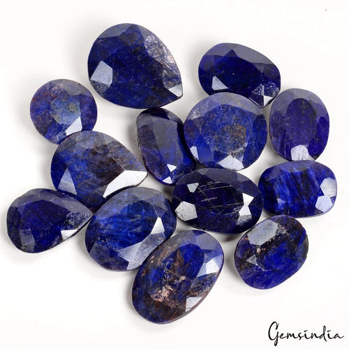 African Blue Sapphire Lot, Loose Gemstone — 13 Pieces, 20mm To 32mm, 770 Ct, Africa