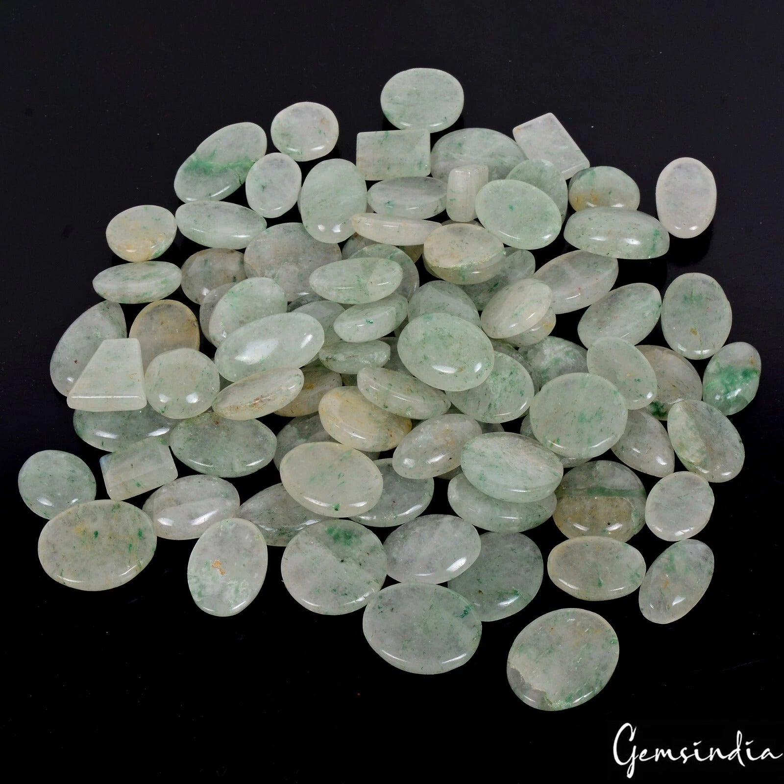 1500 Cts Natural Green Aventurine Mix Cabochon Loose Jewelry Gems Wholesale Lot