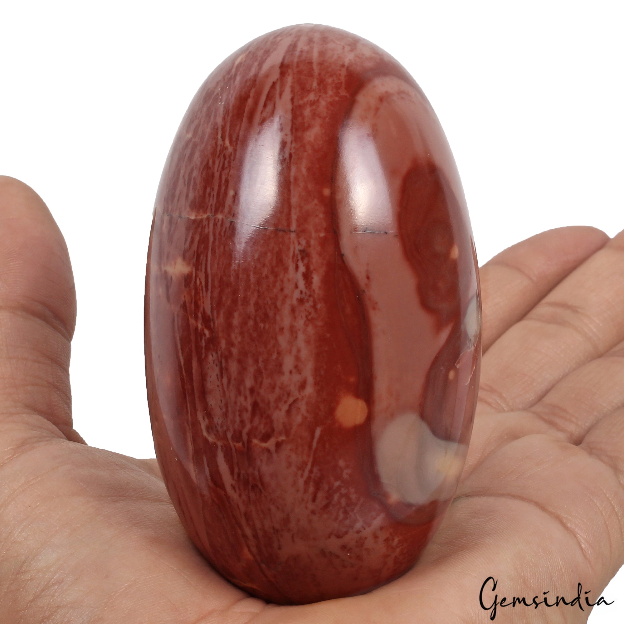 1900 Ct Natural Untreated Red Jasper Oval Shape Egg Mineral Gemstone With Stand