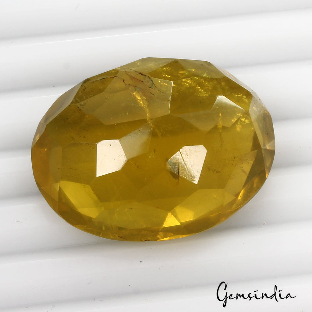 65.90 Ct Natural Untreated Yellow Citrine Oval Faceted Loose Gems For Pendant