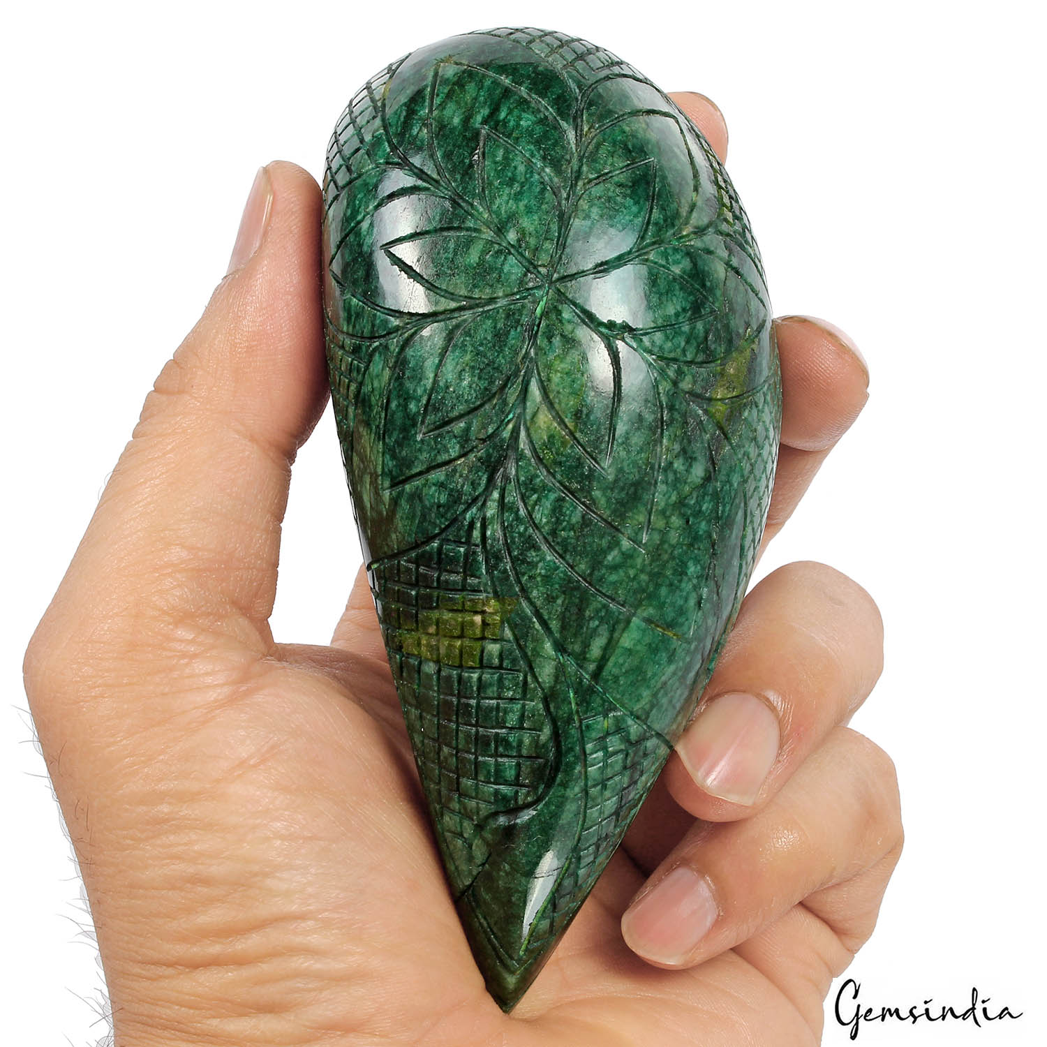 1700 Ct Natural Pear Carving Green Brazilian Emerald Earth Mined Huge Size Gems