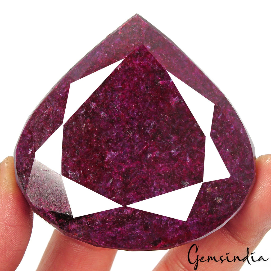1100 Ct Natural Huge Red Ruby Pear Cut Earth Mined Museum Grade Treated Gemstone