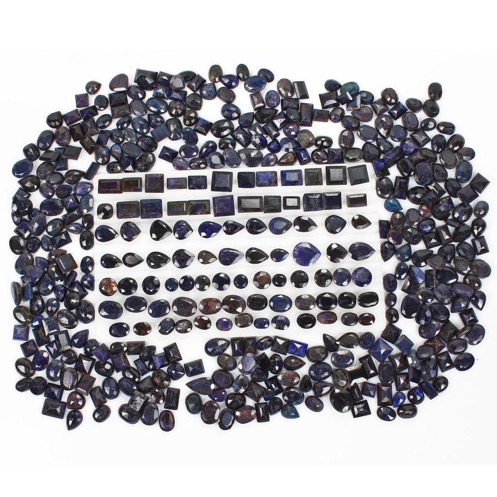 5000 Ct/436 Pcs Natural Blue Sapphire Mix Cut 10-21mm Ring Size Loose Gemstones
