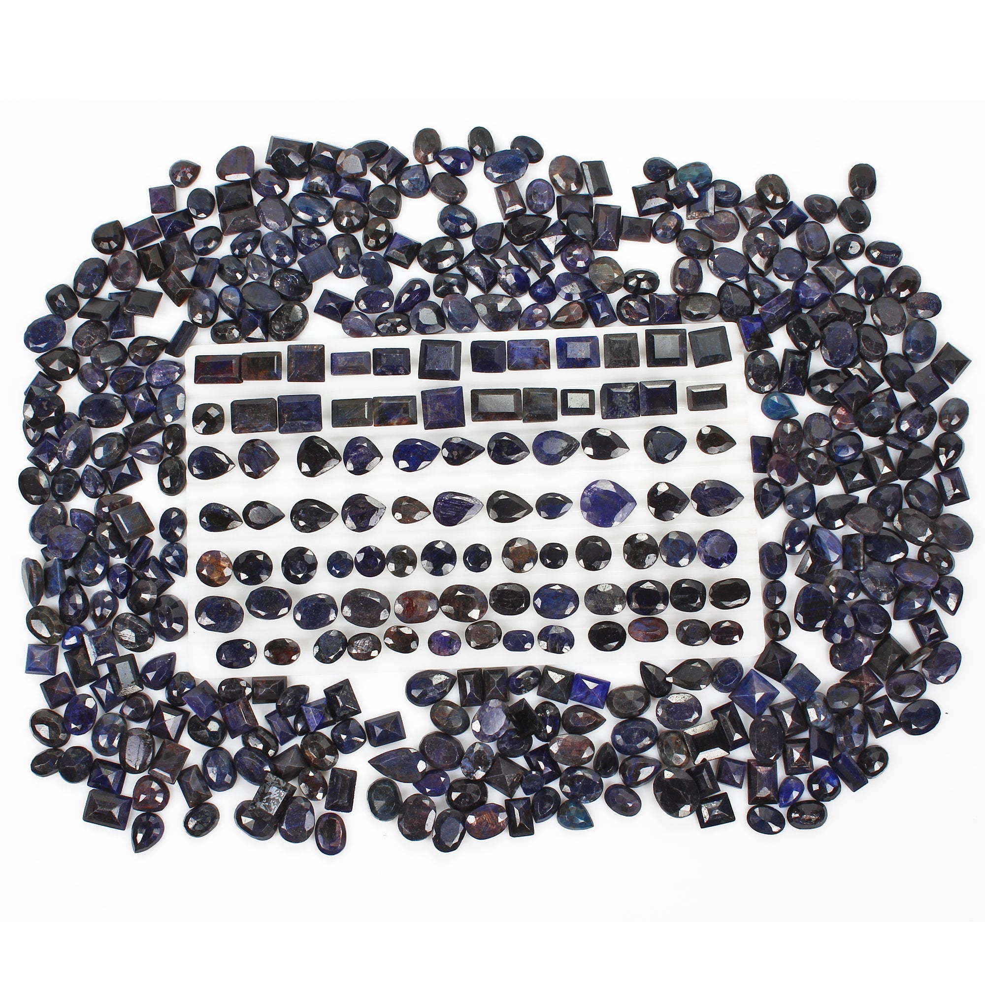 5000 Ct/436 Pcs Natural Blue Sapphire Mix Cut 10-21mm Ring Size Loose Gemstones