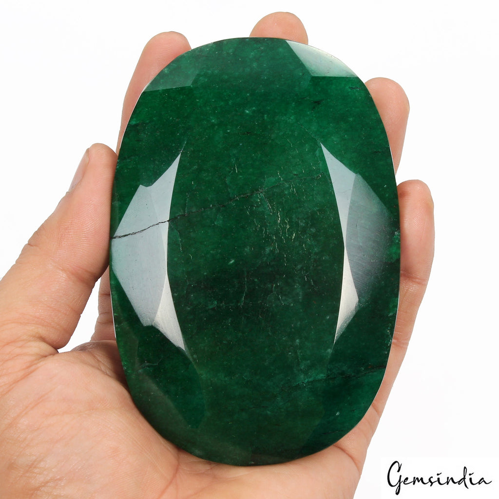 1980 Cts Natural Green Brazilian Quartz Oval Faceted Huge Museum Size Loose Gems