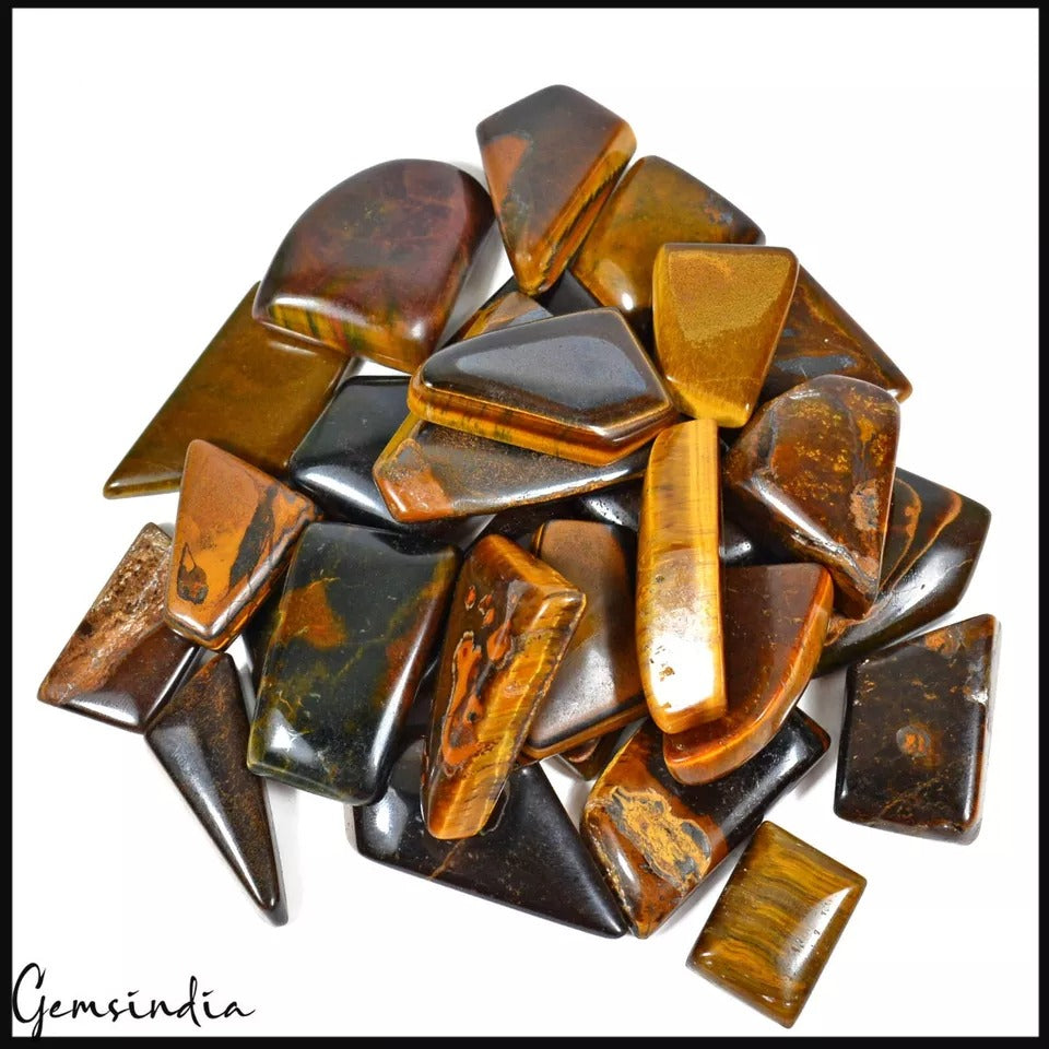 2500 Ct/28Pcs Natural Untreated Iron Tiger Eye Fancy Cab Loose Wholesale Gem Lot