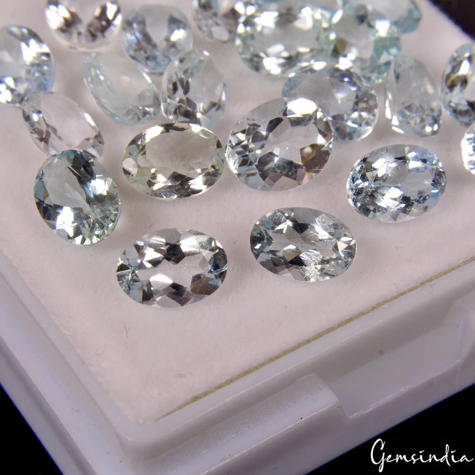 Certified 15.90 Ct/23 Pcs Natural Blue Aquamarine Oval Cut Rare Gems For jewelry