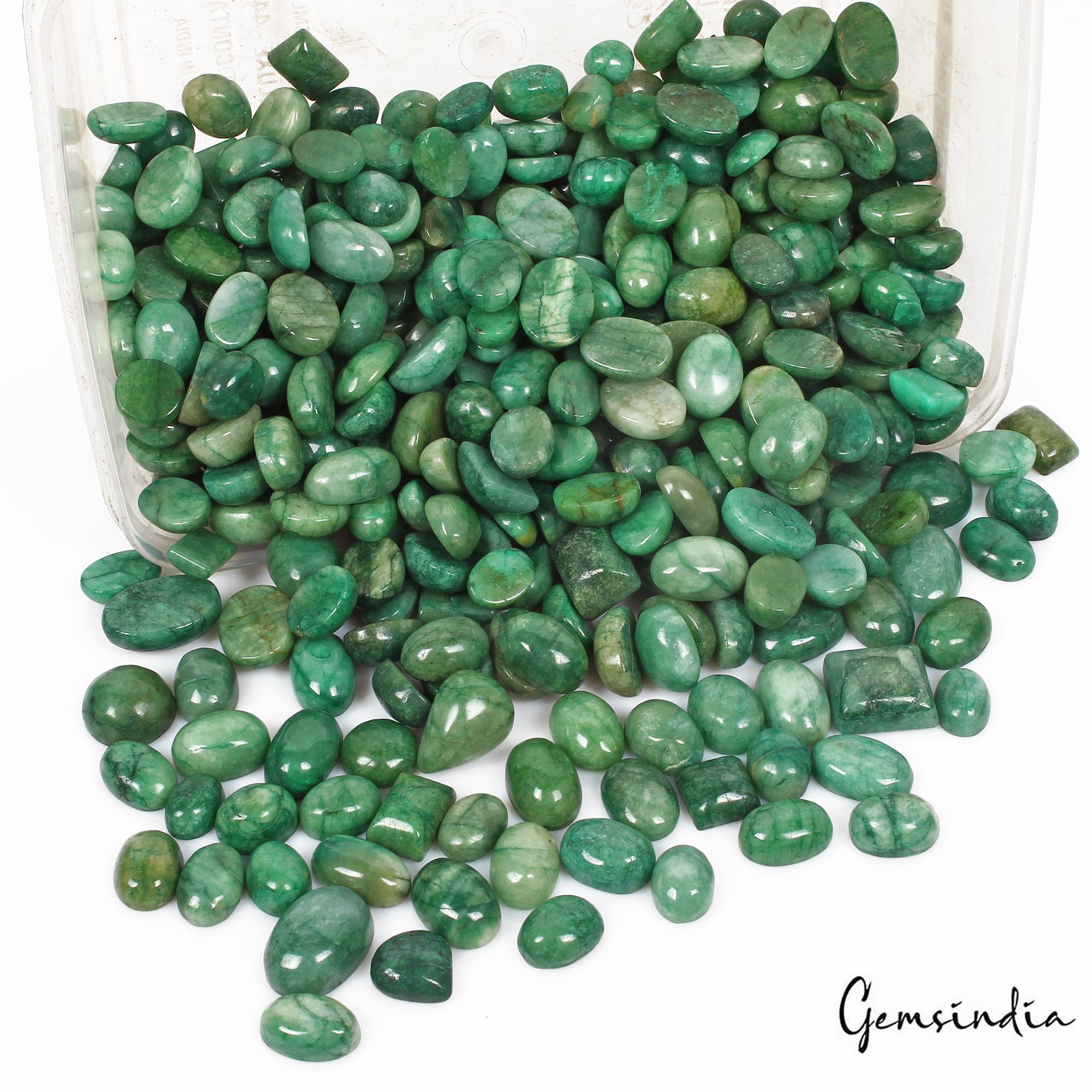 7500Ct/550 Pc Natural Cabochon Green Emerald Mix Shape Wholesale Loose Gemstones