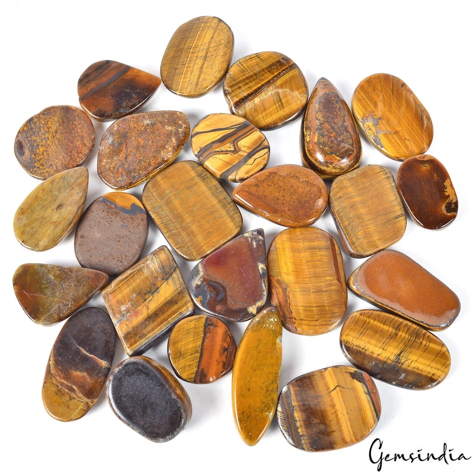 3100 Ct Wholesal Natural Yellow Brown Tiger Eye Mix Shape Gemstone Lot 29mm-58mm