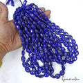 3750 Ct/10 Strands Natural Blue Lapis Lazuli Oval Cab Drill Bead Strands 18"each