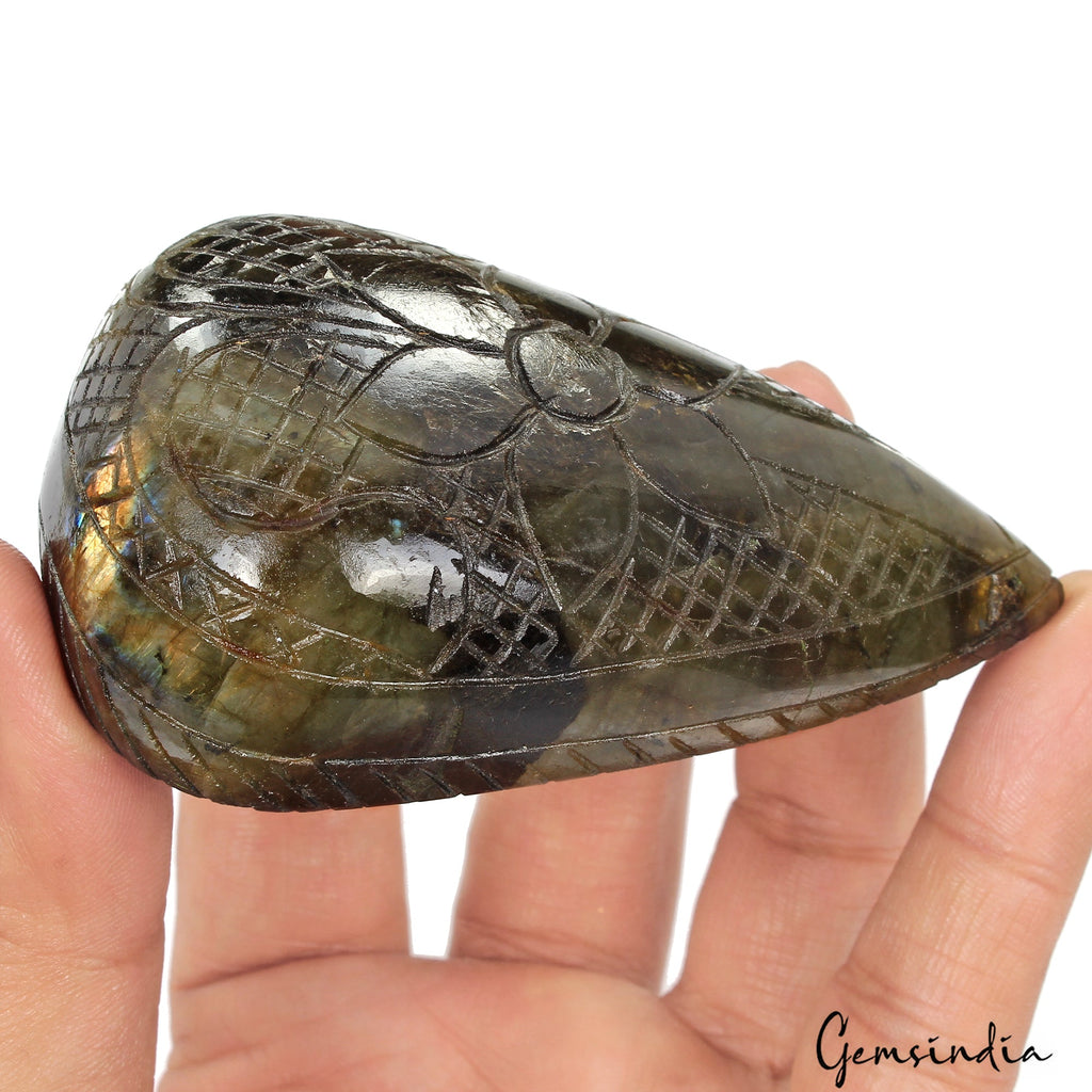Natural Untreated Multi Shine Labradorire Pear Carving Earth Mined 1030 Ct Gems