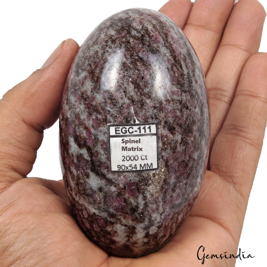 2000 Ct Natural Spinel Matrix Crystal Mineral Healing Lingam/Egg Shape Gemstone