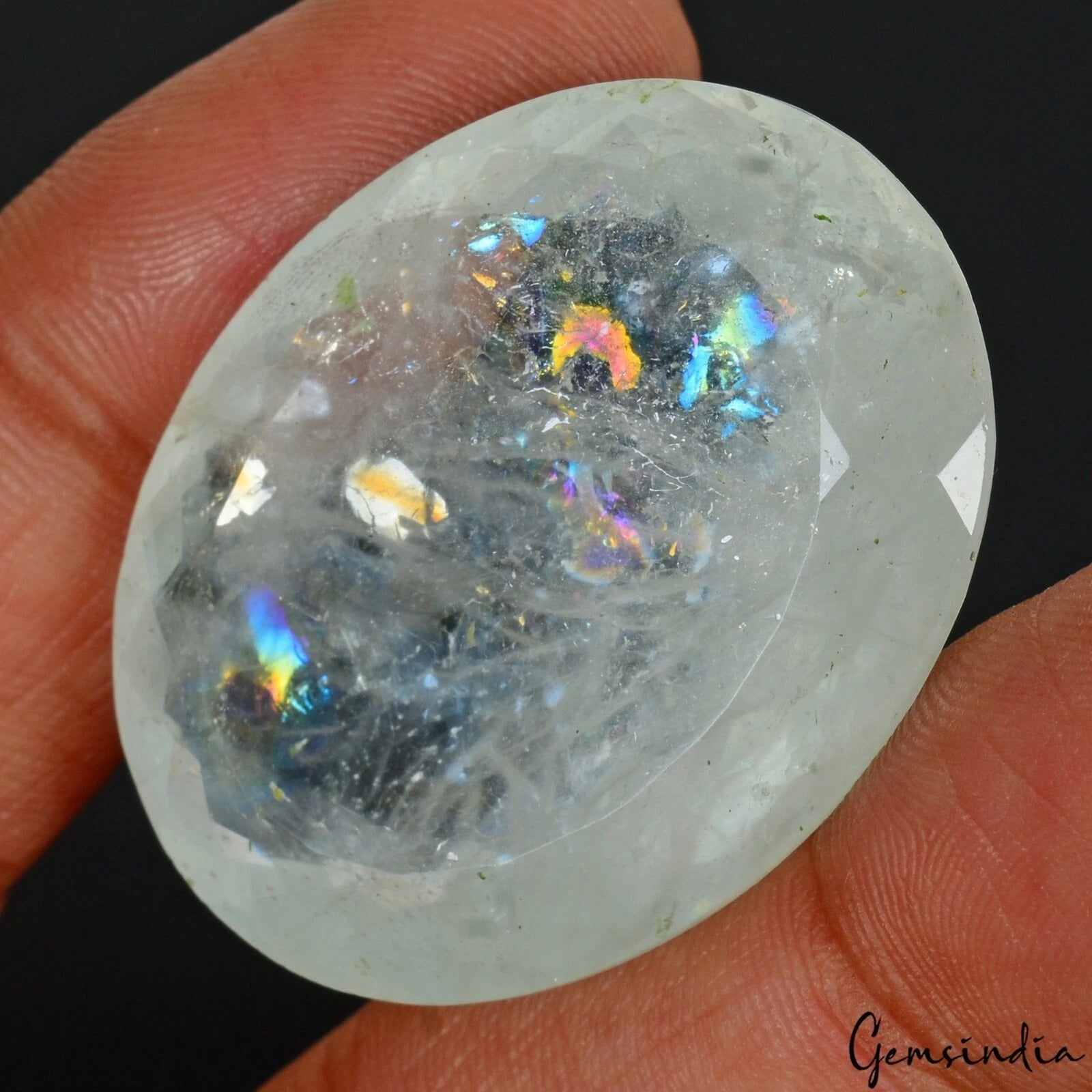 IGL&I Certified 97.10 Ct Natural Rainbow Shine Blue Aquamarine Oval Cut Rare Gem