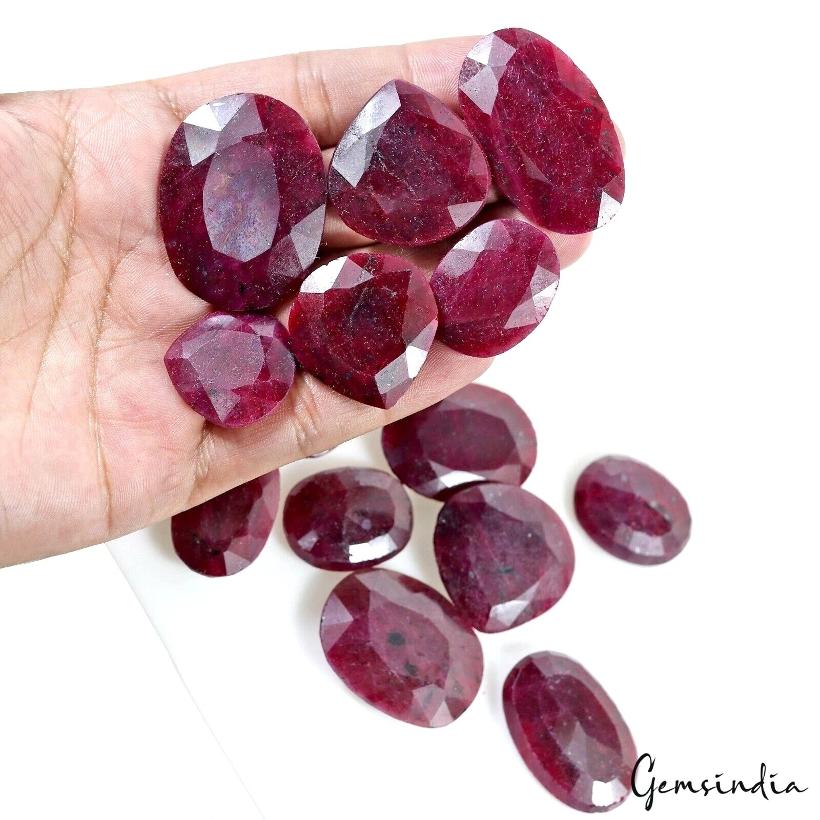 Ruby Loose Gemstone, Color Enhanced, Dark Red — 23mm to 40mm, 850 Ct, Africa