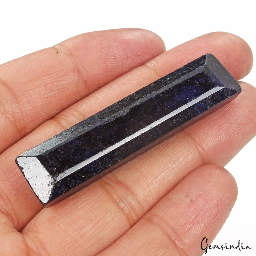 Certified 98.10Ct Natural Blue Sapphire Kitakat Baguette Cut Loose Gem 55x12x9mm