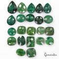 260 Cts/22 Pcs Natural Brazilian Green Emerald Mix Checker Cut Gems For Jewelry